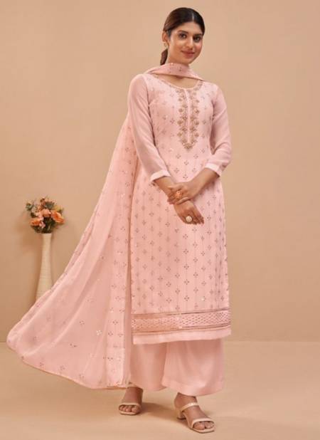 Peach Colour Alizeh Murad 6 Heavy Festive Wear Designer Georgette Salwar Suit Collection 2042